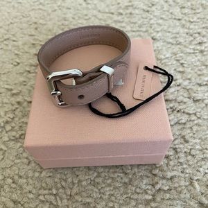 NIB Auth Miu Miu Leather Bracelet